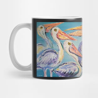 Five Pelican pals acrylics Mug